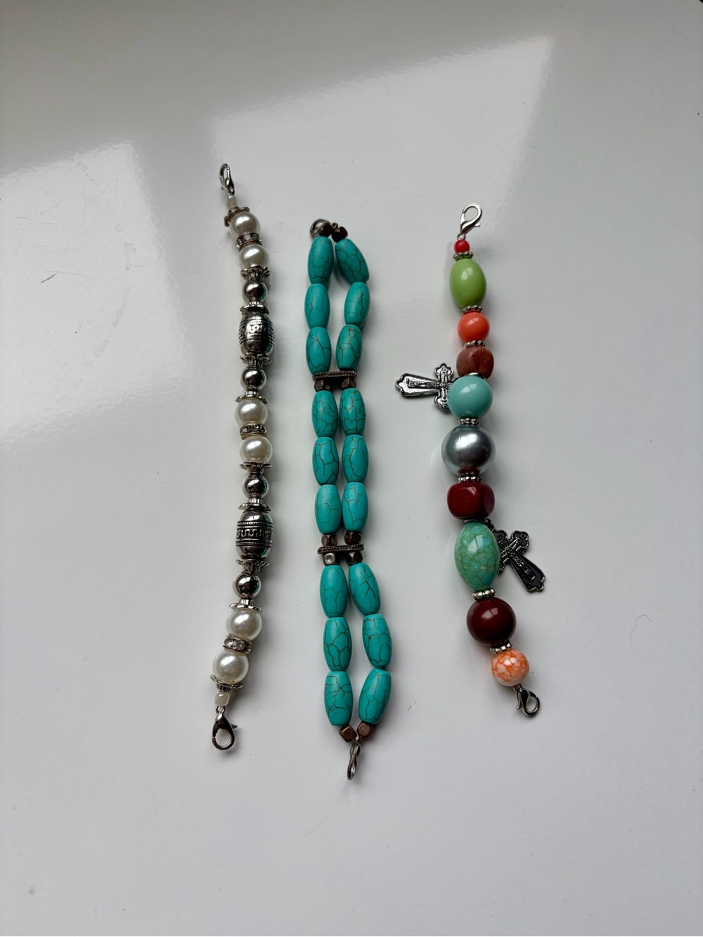 3 Beaded Bracelets/ Tuscan Mom Aesthetic/ Boho / Feminine